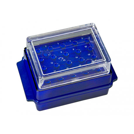 Rack Cooler (Azul) - c/Tampa - 20ºC - p/3 horas - p/tubos 0,5/1,5/2.0 ml - SSIbio