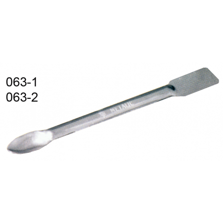 Espatula dupla com colher de chapa de aco inox 3mm 25cm