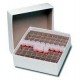 Caixa de Papelão 11,5 x 11,5 x 4,5 cm - p/ 25 tubos de PCR 0,2 ml - Embalagem c/05 pçs