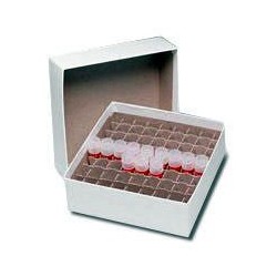 Caixa de Papelão 11,5 x 11,5 x 4,5 cm - p/ 25 tubos de PCR 0,2 ml - Embalagem c/05 pçs - Ciencor 