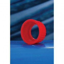Tampa de rosca Vermelha em Polipropileno 140º com furo - GL45 - Laborglas