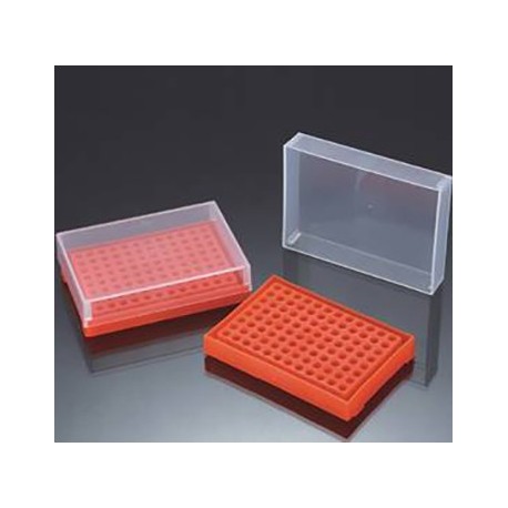 Rack em PP 96 posições p/ PCR 0,2ml - c/tampa separada - Embalagem c/01 pç