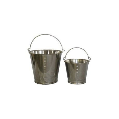 Balde em Aço Inox AISI 304 - reto - graduado - 20 Litros