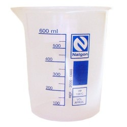 Becker em polipropileno 600ml subd. 50/50ml