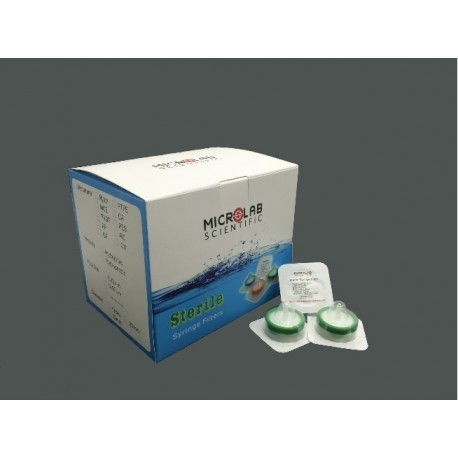 Filtros para seringa membrana em PES - estéril - porosidade 0,22um - dâm 30/33 mm - Microlab