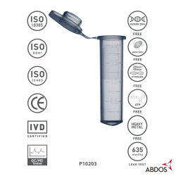 Microtubo de centrifugação 2ml, transparente, cx/500